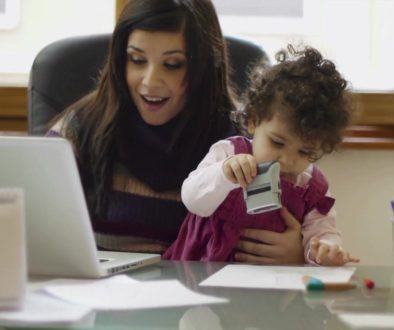 mom-and-businesswoman-working